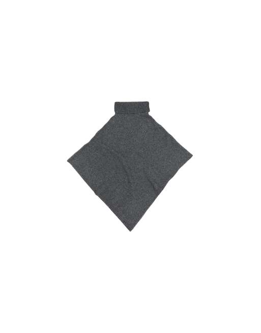 Bershka poncho i stickat med hög krage i mörkgrå, 5 av 5