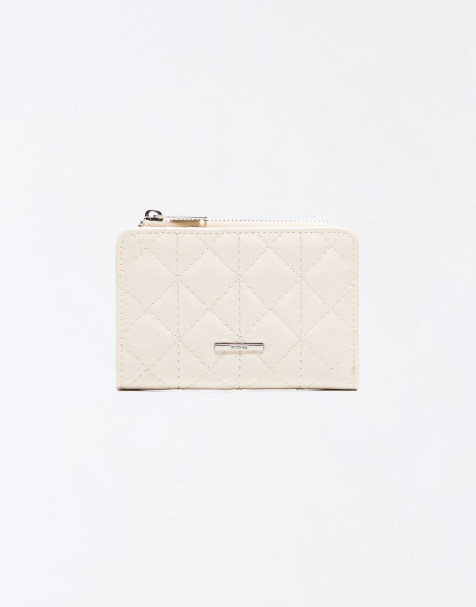 Bershka - Porte-monnaie effet verni - Écru - view 1