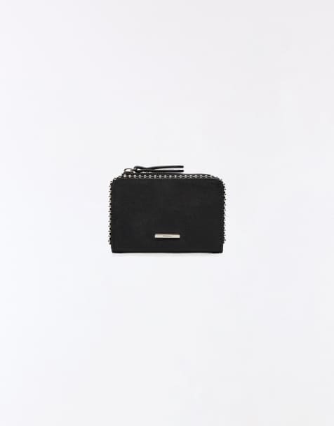 Bershka - Porte-monnaie en imitation daim - Noir - view 1