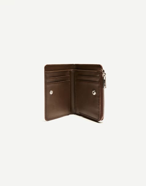 Bershka - Porte-monnaie verni à motif animal en relief - Marron - view 1
