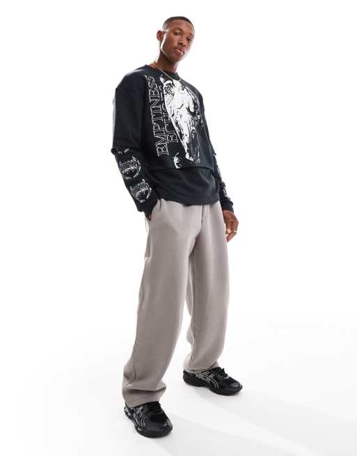 Bershka - Posede beige joggingbukser