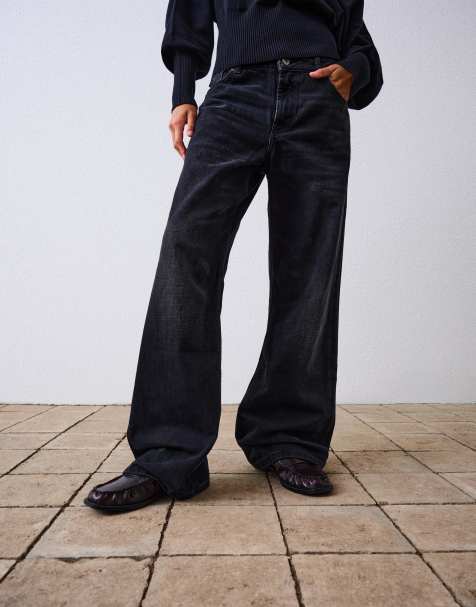 Bershka - Posede jeans i sort - view 1