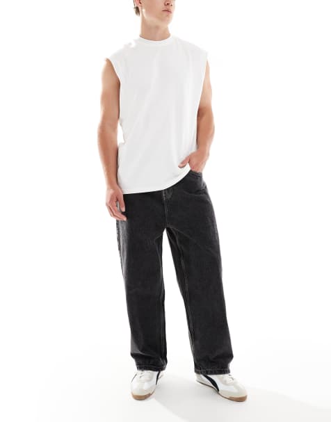 Bershka - Posede og løstsiddende sorte jeans - view 1