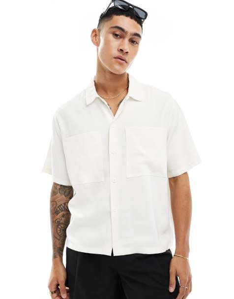 Bershka - Premium - Hvid skjorte med lomme - view 1