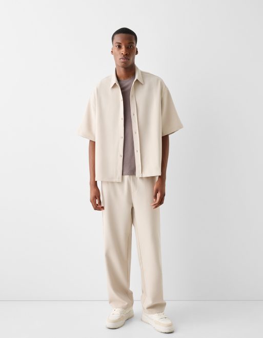 Bershka – Premium – Sandfärgad skjorta 