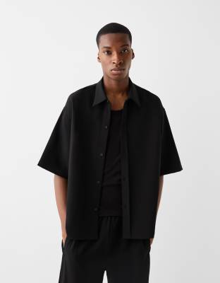 Bershka Premium Shirt In Black