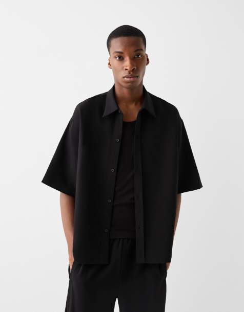 Bershka premium shirt in black  - view 1