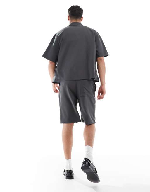 Bershka premium shorts in charcoal - part of a set