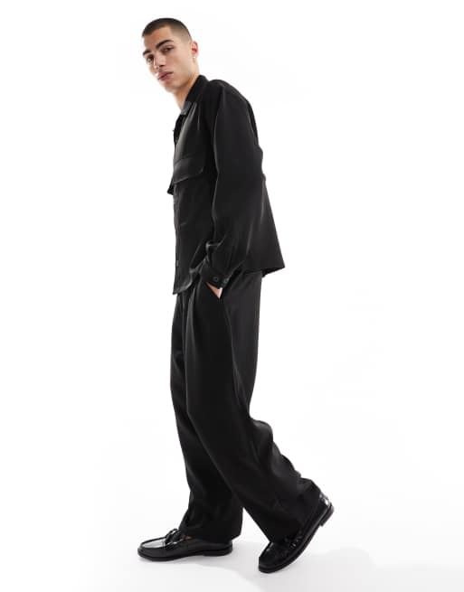 Bershka premium smart pants in black - part of a set