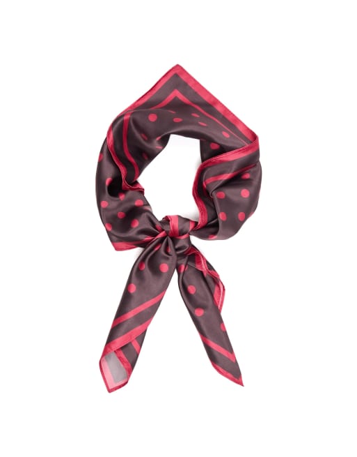 Bershka prickig scarf i brun, 4 av 4
