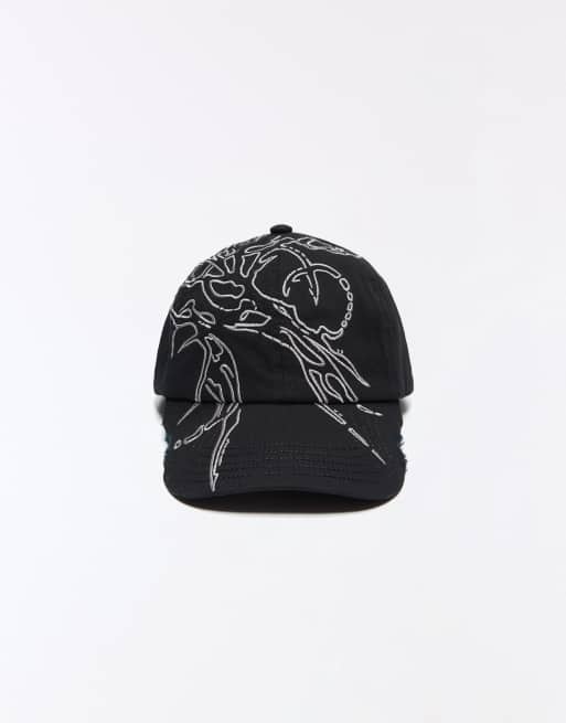 Bershka Print cap in black, 2 of 3