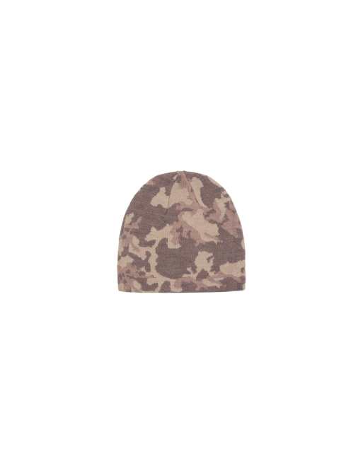 Bershka Printed beanie in khaki, 4 of 4