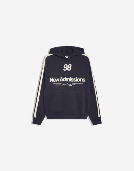 Bershka Printed hoodie in blue, 4 of 4