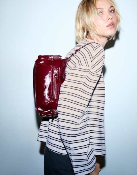 Bershka Printed long sleeve t-shirt in ecru - view 1