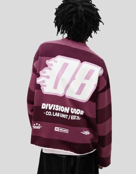 Bershka Printed plush sweatshirt in purple - view 1