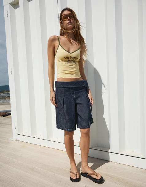 Bershka Printed strappy top - view 1