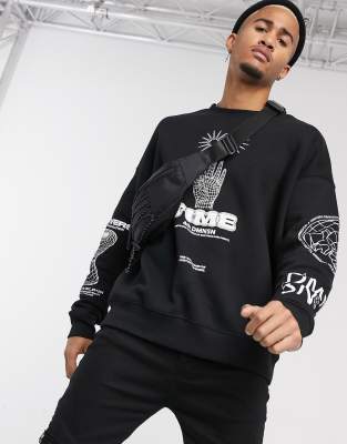 black printed sweatshirt