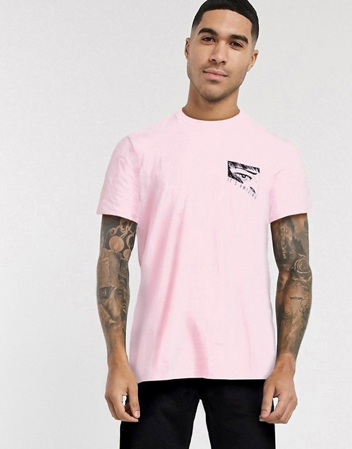 Bershka printed t-shirt in pink