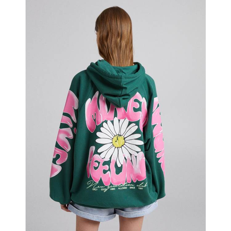 Flower&Plants Print Hoodie Women Fashion Vintage Hoodies Women