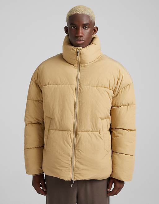 Bershka puffer jacket in beige | ASOS Bershka puffer jacket in beige | ASOS