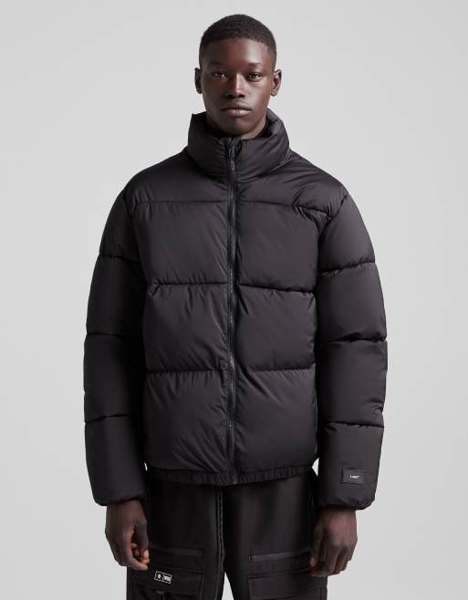 Bershka puffer jacket clearance black