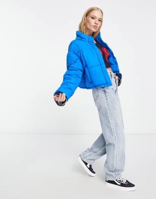 Bershka puffer jacket in blue