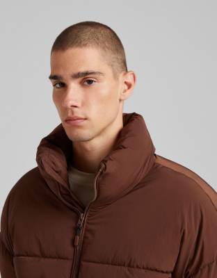 bershka brown puffer jacket