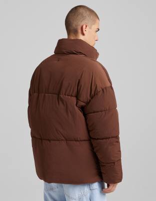 bershka brown puffer jacket