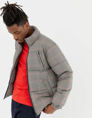 Bershka check 2025 padded coat