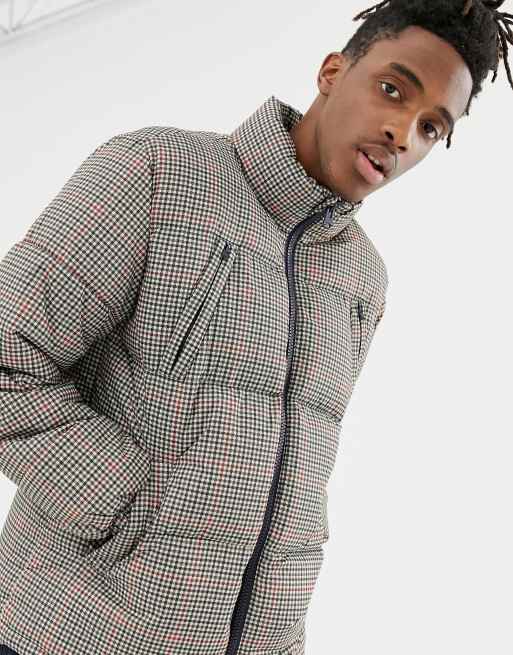 Bershka check 2025 padded coat