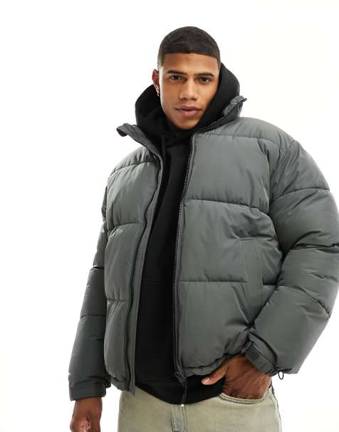 Mens half best sale sleeve puffer jacket