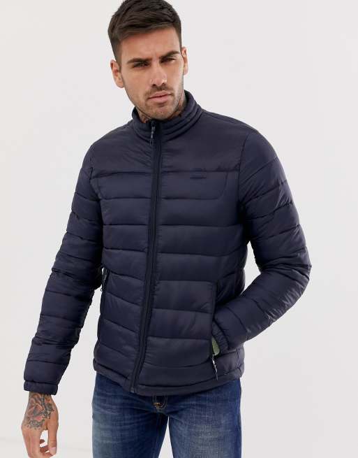 Bershka puffer jacket in navy | ASOS