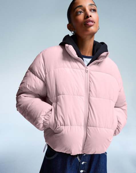 Bershka Puffer jacket in pink - view 1