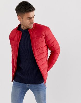 Bershka puffer jacket in red | ASOS