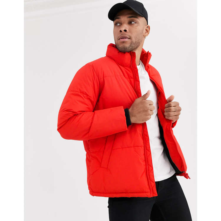 Bershka puffer jacket in red