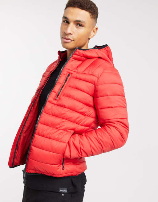 Bershka red hot sale puffer jacket