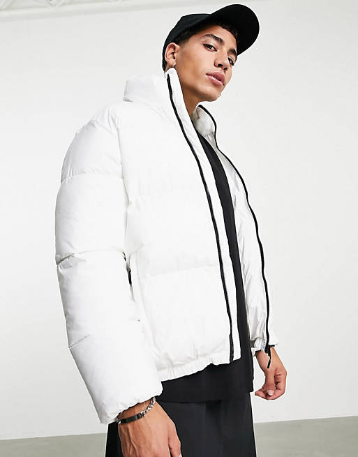 Bershka puffer jacket in white | ASOS