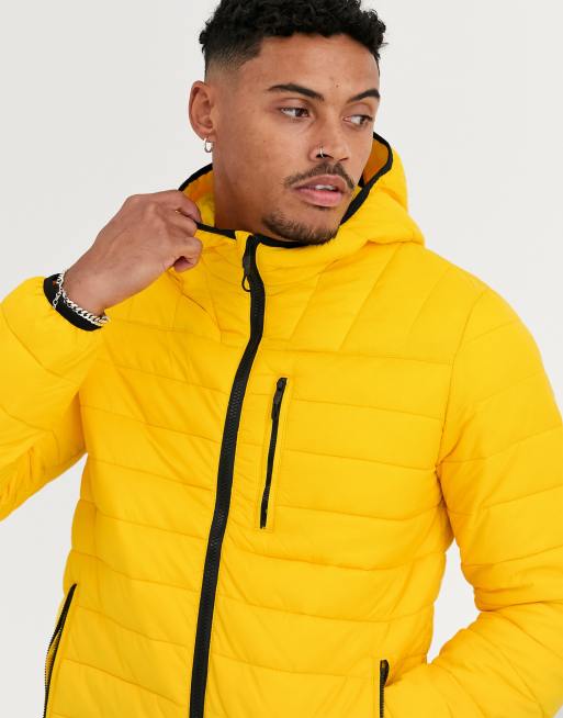 Bershka puffer jacket in yellow