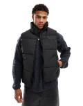 Bershka puffer vest in black