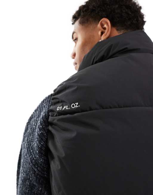 Bershka puffer gilet in black