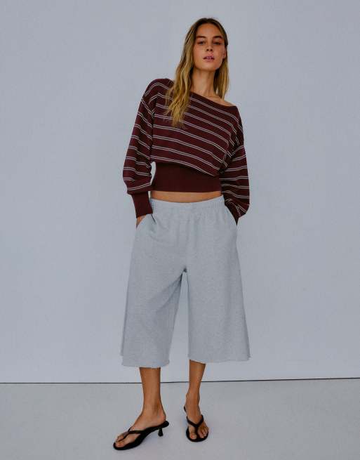 Bershka pull à col asymétrique bordeaux, 4 de 5