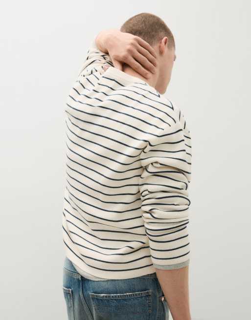 Bershka pull à col rond brodé écru, 5 de 7