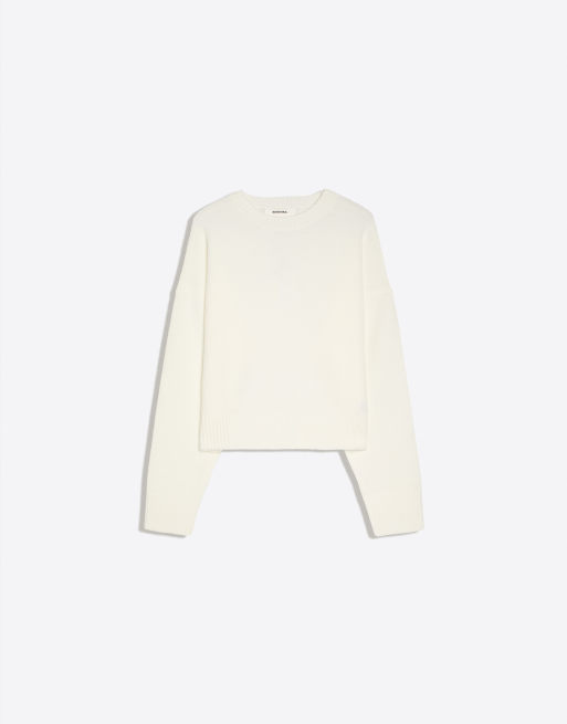 Bershka - Pull à col rond - Écru, 5 de 5