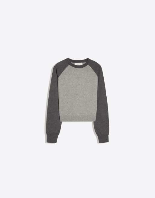 Bershka - Pull à col rond et manches raglan - Gris, 5 de 5