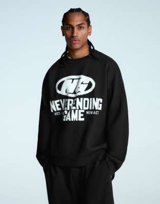 Bershka - Pull à imprimé - Noir