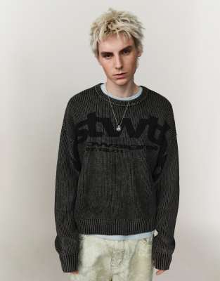 Bershka - Pull à imprimé - Noir