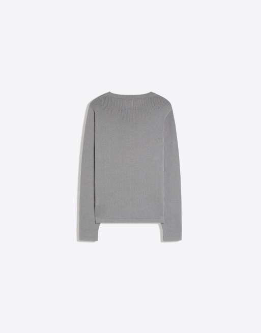 Bershka - Pull boutonné - Gris, 6 de 6