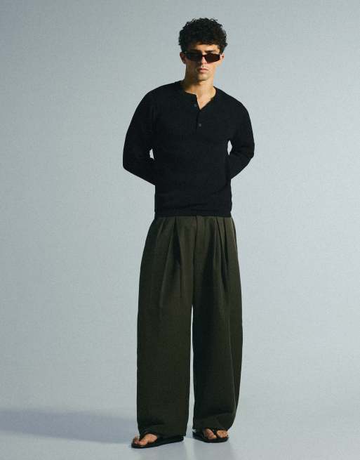 Bershka - Pull boutonné - Noir, 4 de 6