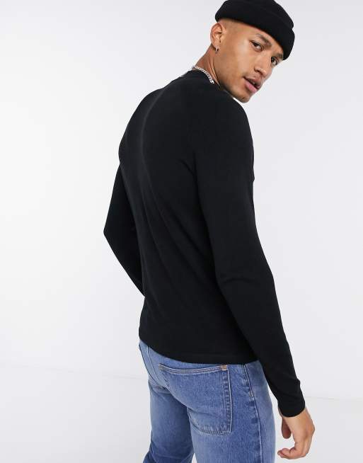 Bershka Pull col montant Noir ASOS