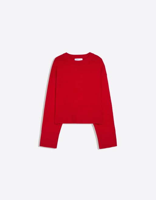 Bershka pull col rond rouge, 5 de 5